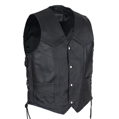 Kids Motorcycle Vest - Side Lace Boys Leather Biker Club Vests