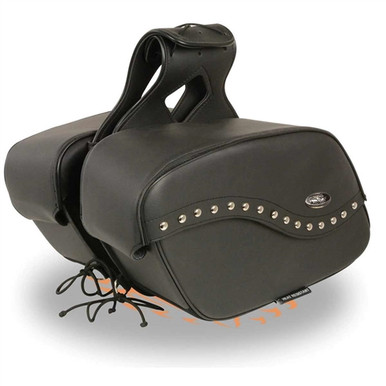 Zip-Off PVC Studded Throw-Over Saddlebags | Milwaukee | Leather