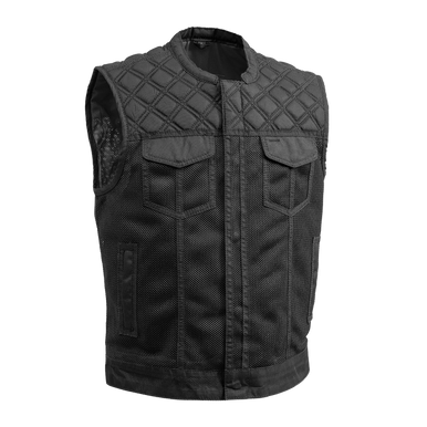 Downside Mesh Motorcycle Club Vest | First MFG | Leather Bound NJ