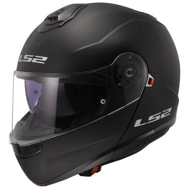 ls2 ff 386 flip up helmet with double visor LS2 Strobe II Solid Modular Bluetooth Motorcycle Helmet W/ SUNSHIELD Matte Black / 2XL
