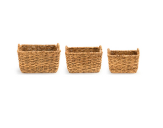 Rectangle Braided Baskets Handle  Sml