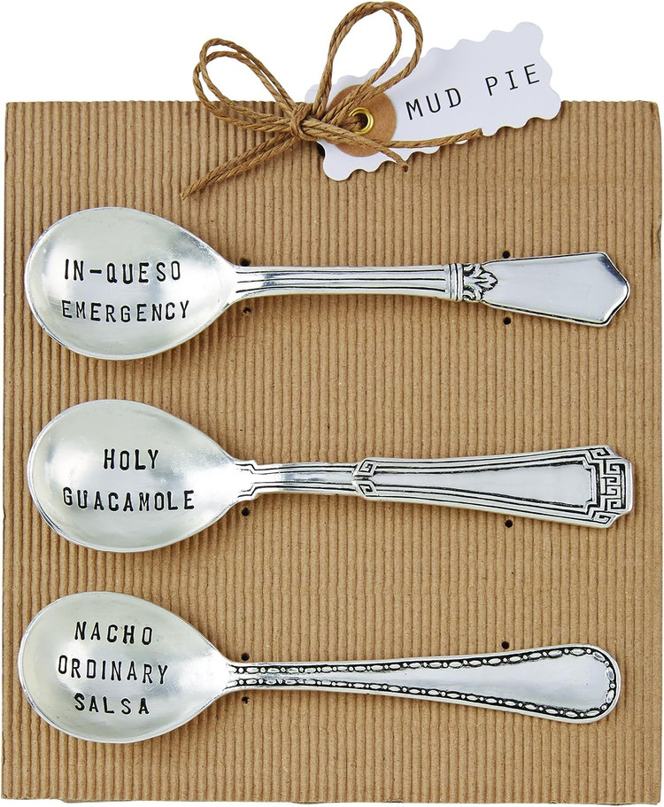 Mud Pie, Silver Circa Salsa Spoon Set 6" Length