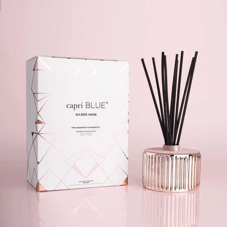 Pink Grapefruit & Prosecco Gilded Reed Diffuser, 7.75 fl oz