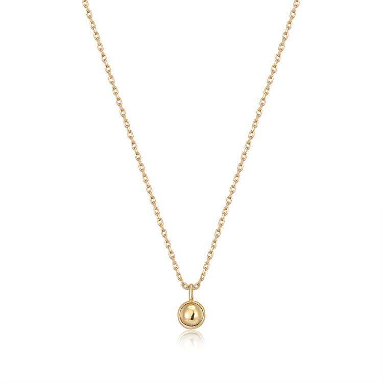 Gold Orb Drop Pendant Necklace