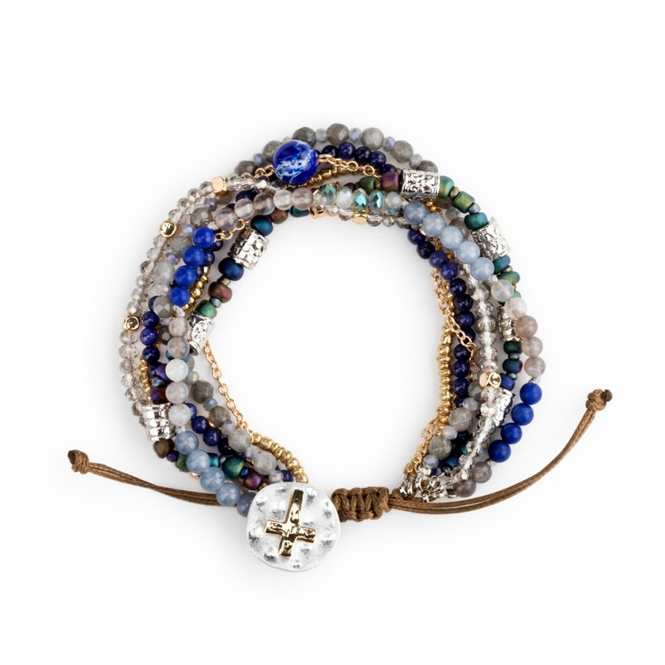 Beaded Prayer Bracelet - Indigo