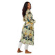 Winter Lily Print Earth Green Robe Gown