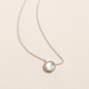 Pave Round Mother of Pearl Silver Necklace