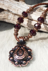 Copper Concho Necklace  with Czech Glass westerncanteens.com