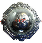 Bright Silver 1-1/2" Engraved Windrose Rounded Square Concho

Silver-plated zinc conchos cast from hand-engraved masters. Antiqued, hand-polished and lacquered for long-lasting beauty. size westerncanteens.com