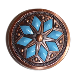 Silver Star Turquoise Concho 1 1/2" westerncanteens.com C156