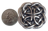 Celtic Knotted Concho Antique Silver Shown with coin. Great for Leather projects.