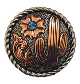 Moonlight Saguaro Cactus Concho Copper C208  by Western Canteens.com 