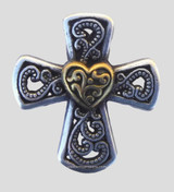 Cross Brass and Silver Concho by Western Canteens.com