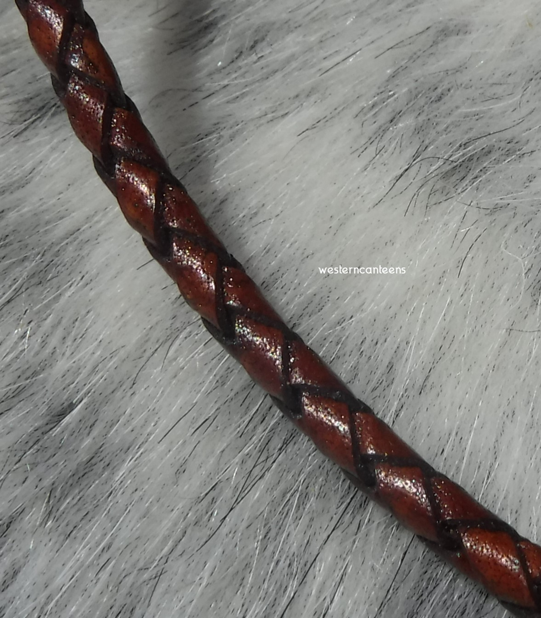 Antique Brown Square Braided Leather
