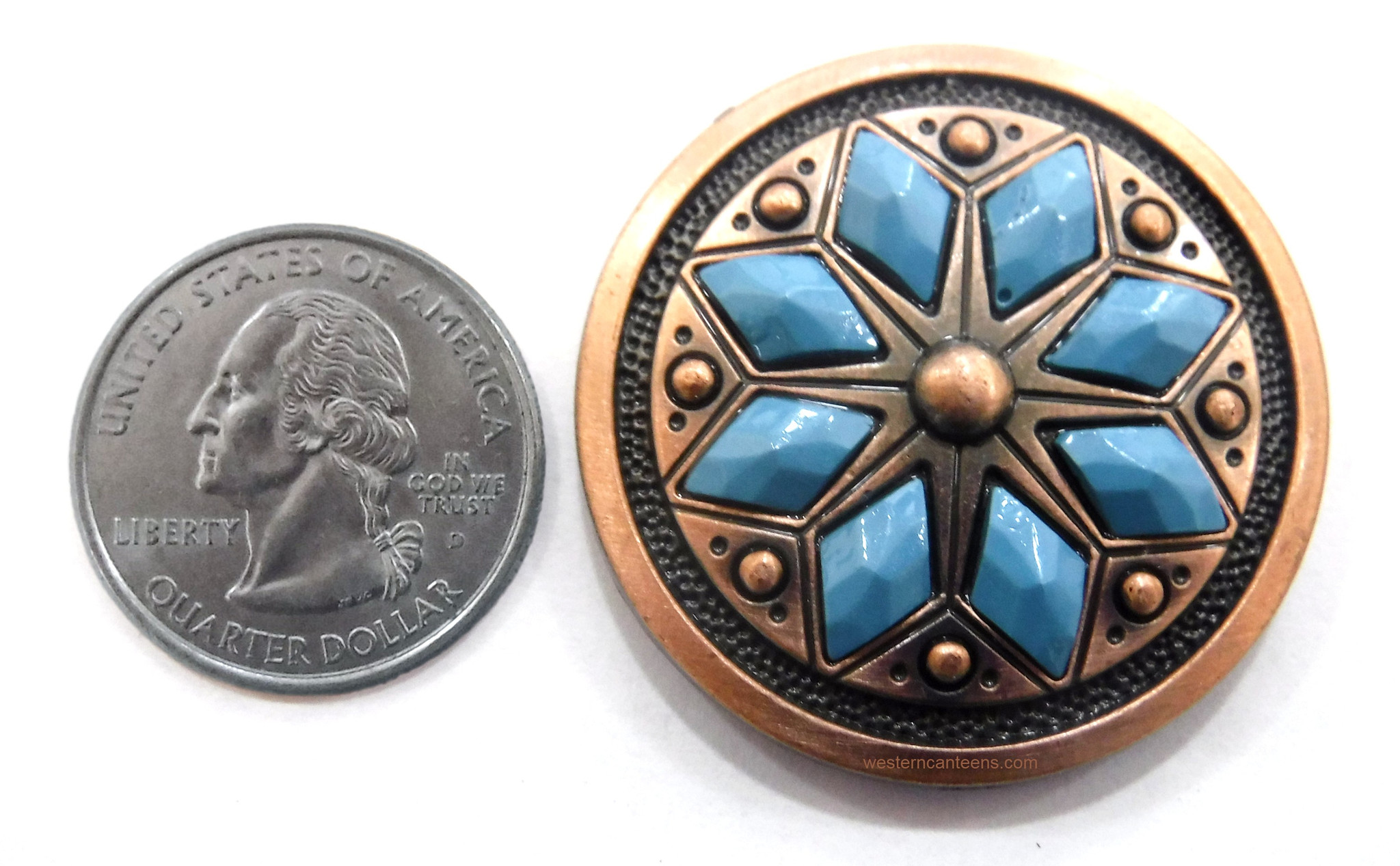 Copper Turquoise Fleur De Lis Conchos - Set of 6 – Leanin' Pole Arena