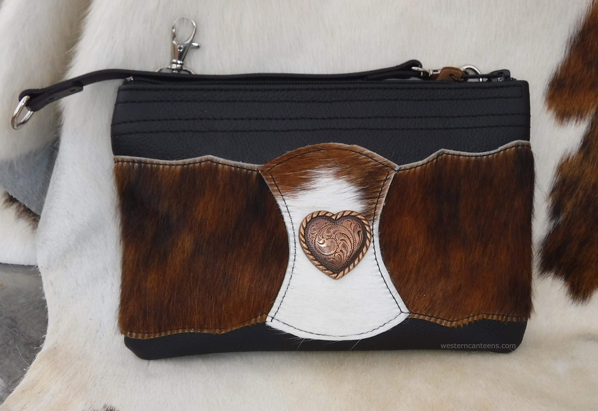 Cow Print Cowhide Leather Wallet