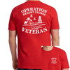 operation desert storm veteran tshirt red military army - front and back view