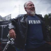 fubar t shirt black - front view motorcycle
