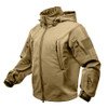 special ops tactical waterproof jacket in coyote