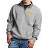 Vietnam Veteran Half Zip Pullover Sweatshirt with Embroidered Service Ribbon- gray color jacket