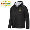 vietnam veteran embroidered hooded sports jacket 3 ribbons and map