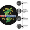 Korea War Veteran Patch with Ribbons Graphic features