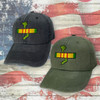 Vietnam Veteran Hat with Map and Ribbon Embroidered- Vintage Grey