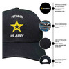 Officially Licensed US Army Veteran Stars with Logo Embroidered Black Hat features