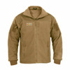 Vietnam Veteran Combat Veteran Embroidered Special Operations Tactical Fleece Jacket - coyote brown jacket with white embroidery and colorful Vietnam service ribbons