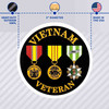 Vietnam Veteran 3 Medals Circle Decal/Bumper Sticker features