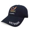 U.S Veteran Navy hat with Embroidered Eagle and Sword Emblem : side view of hat