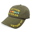 Vintage Vietnam Service Ribbons Olive Drab Hat angle view of hat