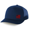 Clubhouse Classic Retro Hat with Embroidered Flag and Veteran Text - Navy Blue with red embroidery