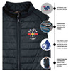 DD-214 Alumni Puffer Vest with Custom Logo and Service Ribbon infographic