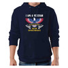 Veteran Graphic Navy Hoodie with Oath of Enlistment - front view