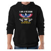 Veteran Graphic Black Hoodie with Oath of Enlistment - front view