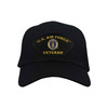 Officially Licensed by the U.S. Air Force Black 6 Panel Hat with USAF Veteran Patch front view