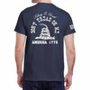 Don't Tread On Me T-Shirt in navy blue back view