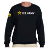 NEW Officially Licensed United States Army Logo and Slogan on Graphic Black Crewneck Sweatshirt front view