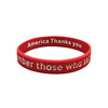 Memorial Day Red Bracelet with We Remember Those Who Sacrifice Everything text and American Flag Graphic Quantity of 3 detailed view