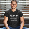 Veteran Definition T-Shirt with Meaning of Veteran Text in black