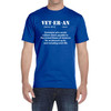 Veteran Definition T-Shirt with Meaning of Veteran Text in royal blue