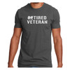 Retired Veteran charcoal T-Shirt front view