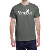 Veteran T-Shirt with Eagle and American Flag Graphic in olive drab