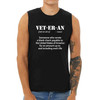 Veteran Definition Sleeveless Shirt with Meaning of Veteran Text in black