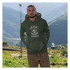 man wearing VETERAN: I Earned the Title - od Hoodie out hiking