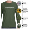 Oath of Enlistment Graphic Olive Drab Long Sleeve T-Shirt with Eagle Design and Reverse Flag on Sleeve features