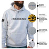 Oath of Enlistment Graphic Grey Hoodie with Eagle Design and Reverse Flag on Sleeve features