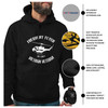 Vietnam Veteran Black Hoodie with Frequent Flyer Text and Huey Graphic features