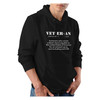 Veteran Definition Black Hoodie with Meaning of Veteran Text side view Veteran Definition Black Hoodie with Meaning of Veteran Text side view